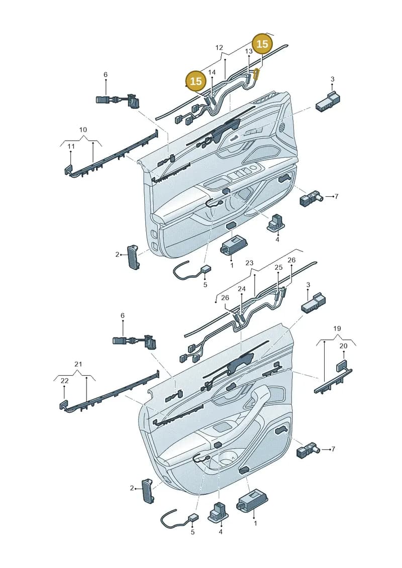 4N0947356F — Audi A8 (2017-2025) diagram 838947140, position 15