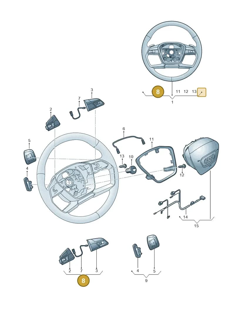 4N0951523KV58 — Audi Q8 e-tron (2018-2025) diagram 586419000, position 8