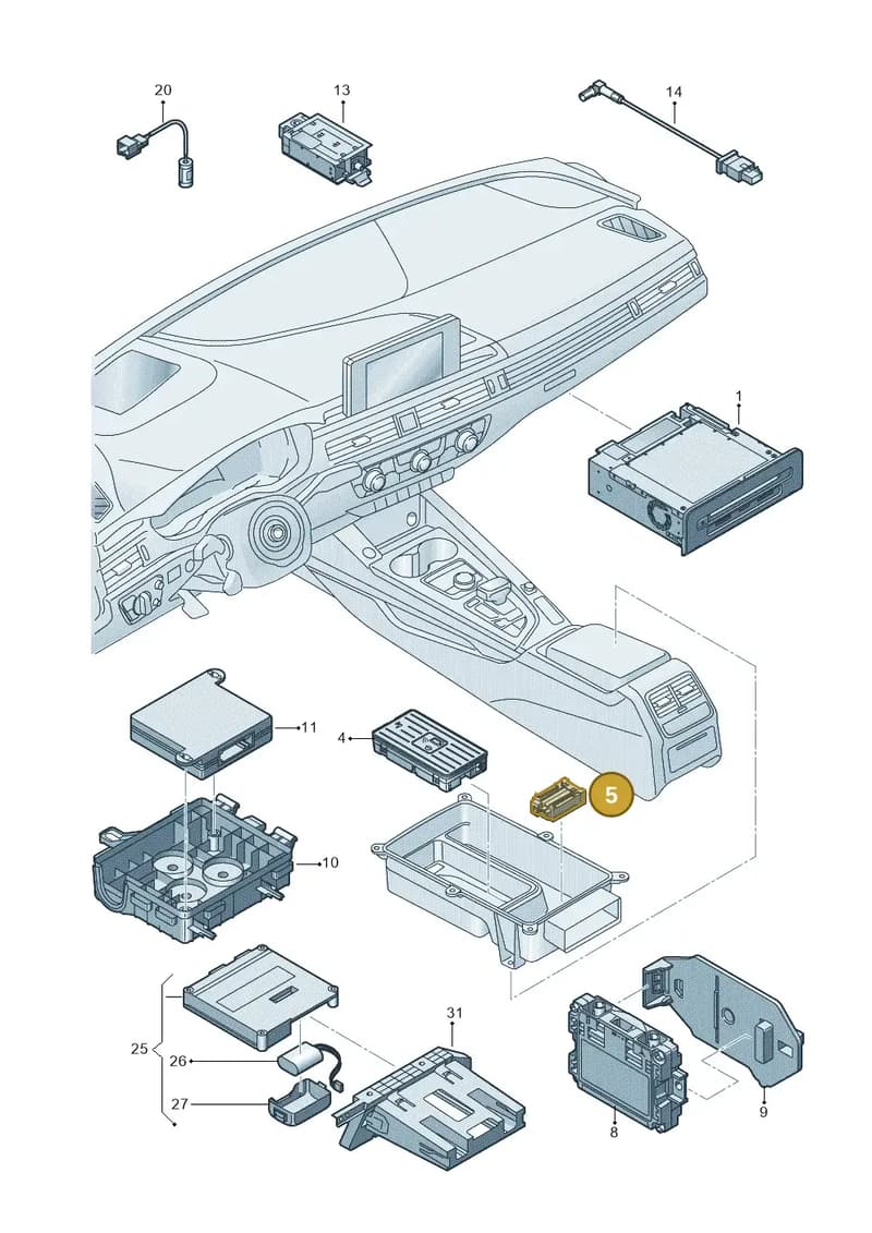 4N0959428B — Audi A5 Cabriolet (2016-2025) diagram 848035055, position 5