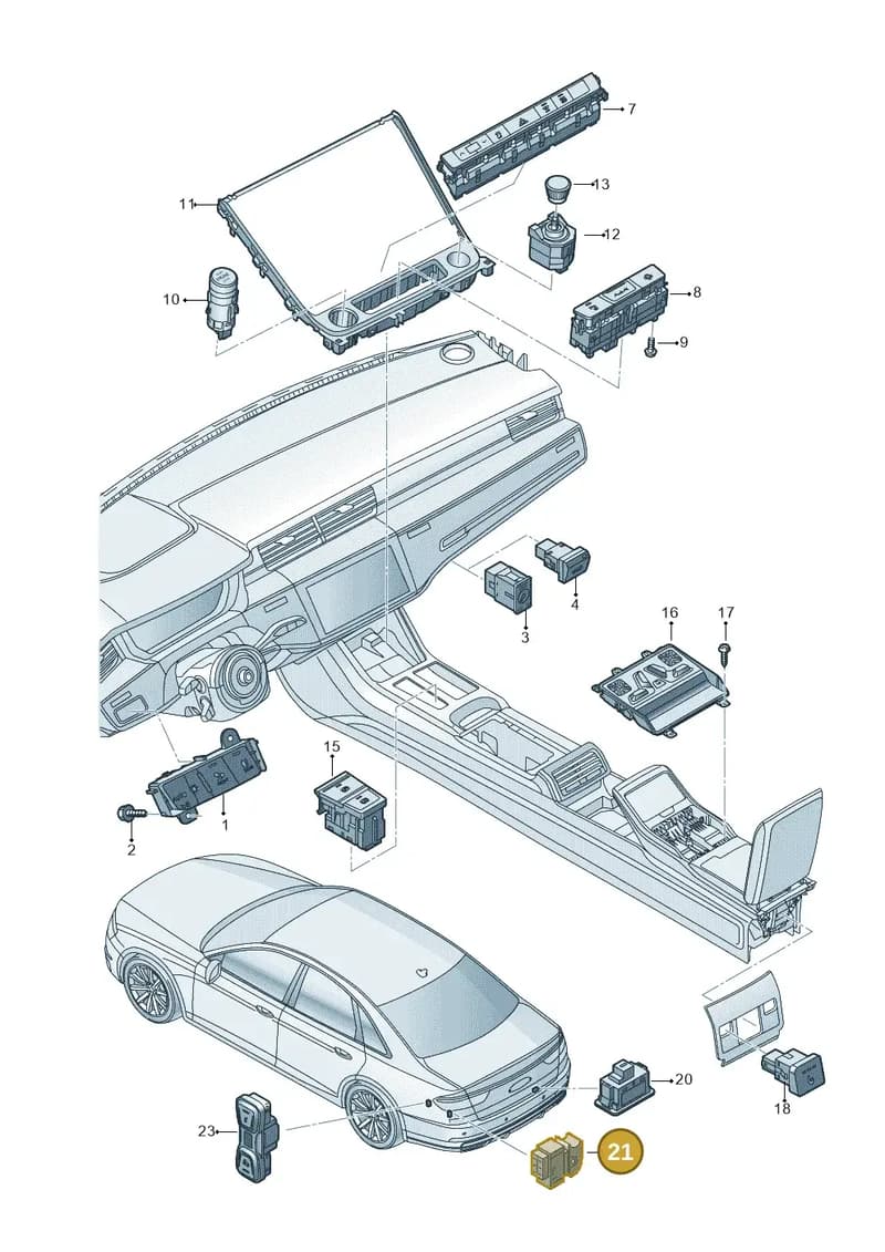 4N09595116PS — Audi A8 (2017-2025) diagram 838941500, position 21