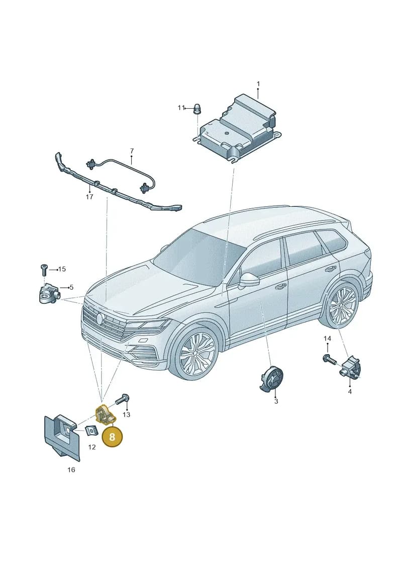 4N0959651F — Volkswagen Touareg (2017-2025) diagram 439959030, position 8