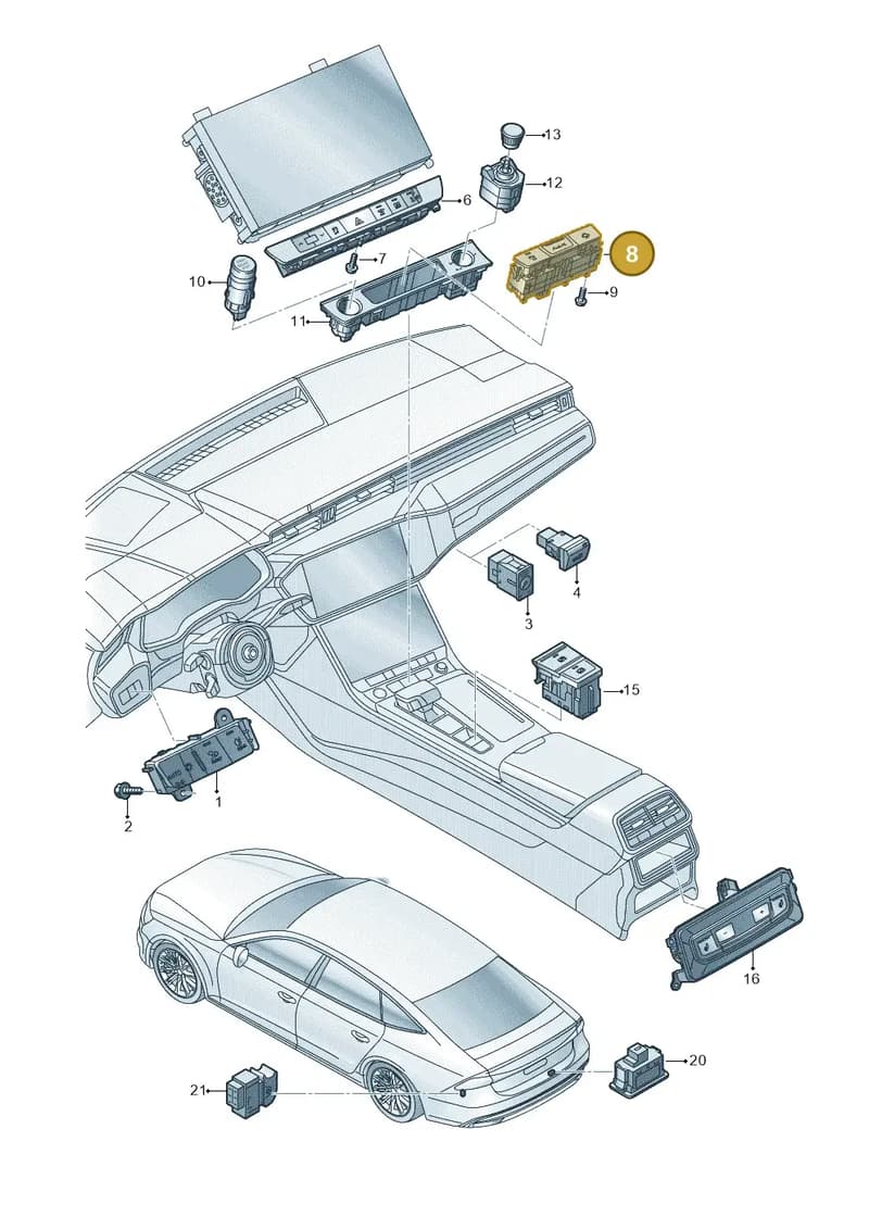 4N0959673H — Audi A6 (2018-2025) diagram 435941500, position 8