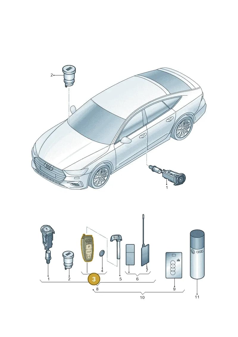 4N0959754ANTKE — Audi A7 Sportback (2018-2025) diagram 435837100, position 3