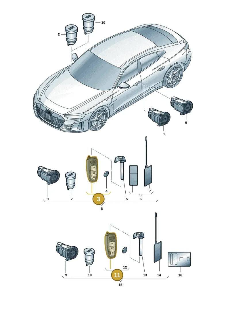 4N0959754BEROH — Audi RS e-tron GT (2020-2025) diagram 4j1837010, position 3+11