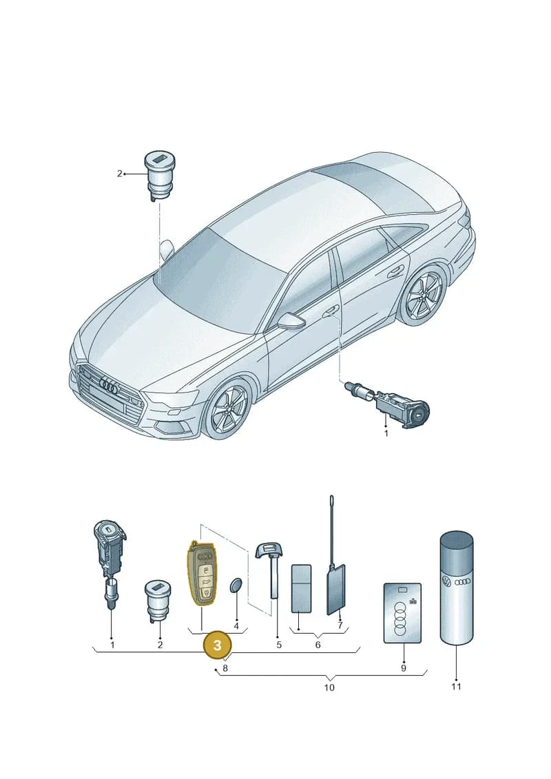 4N0959754CPTKE — Audi A6 (2018-2025) diagram 430837010, position 3+14