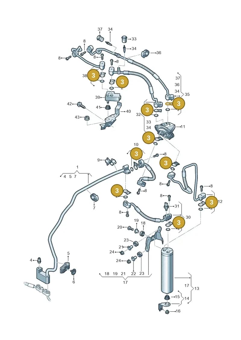 4N0959895B — Audi A8 (2017-2025) diagram 838260050, position 3