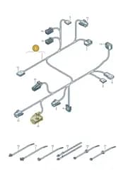 4N0971369AT Audi Wiring Harness for Backrest Adjustment