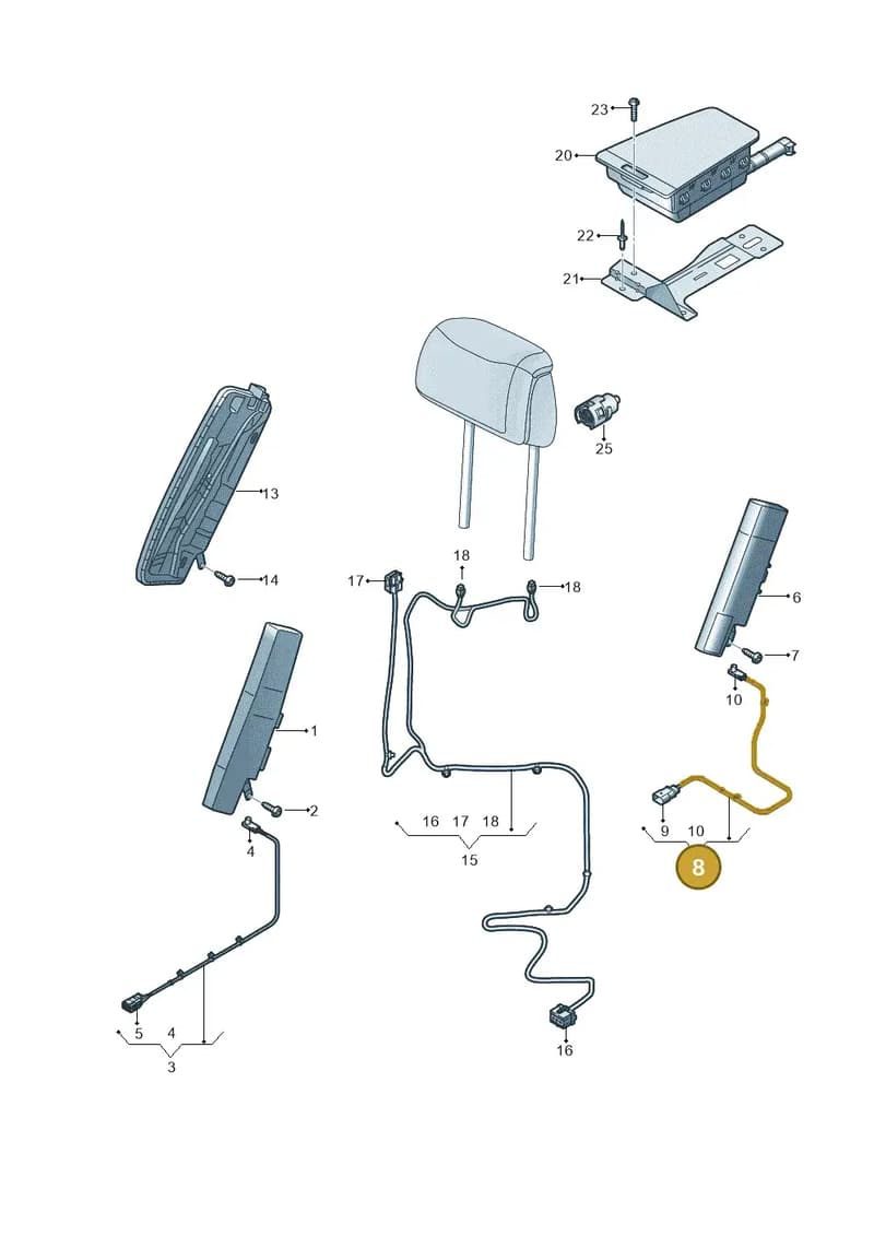4N0971553E — Audi A8 (2017-2025) diagram 838880020, position 8