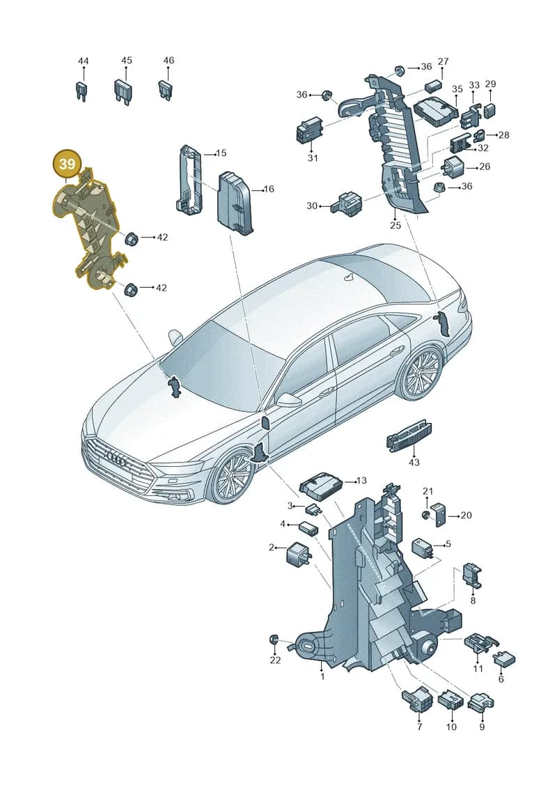 4N0971845N — Audi A8 (2017-2025) diagram 838937000, position 39