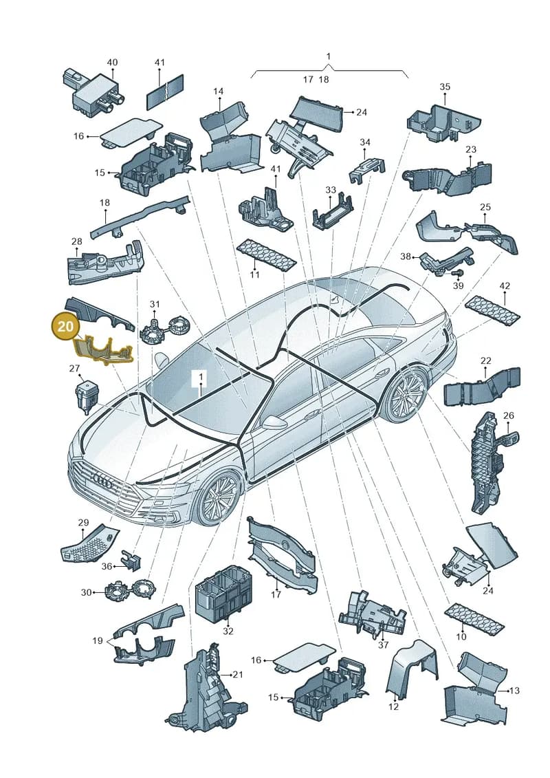 4N0971871J — Audi A8 (2017-2025) diagram 838971080, position 20