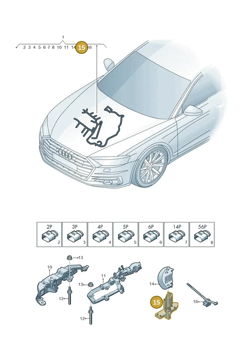 4N0971871T — Audi A8 (2017-2025) diagram 838971460, position 15
