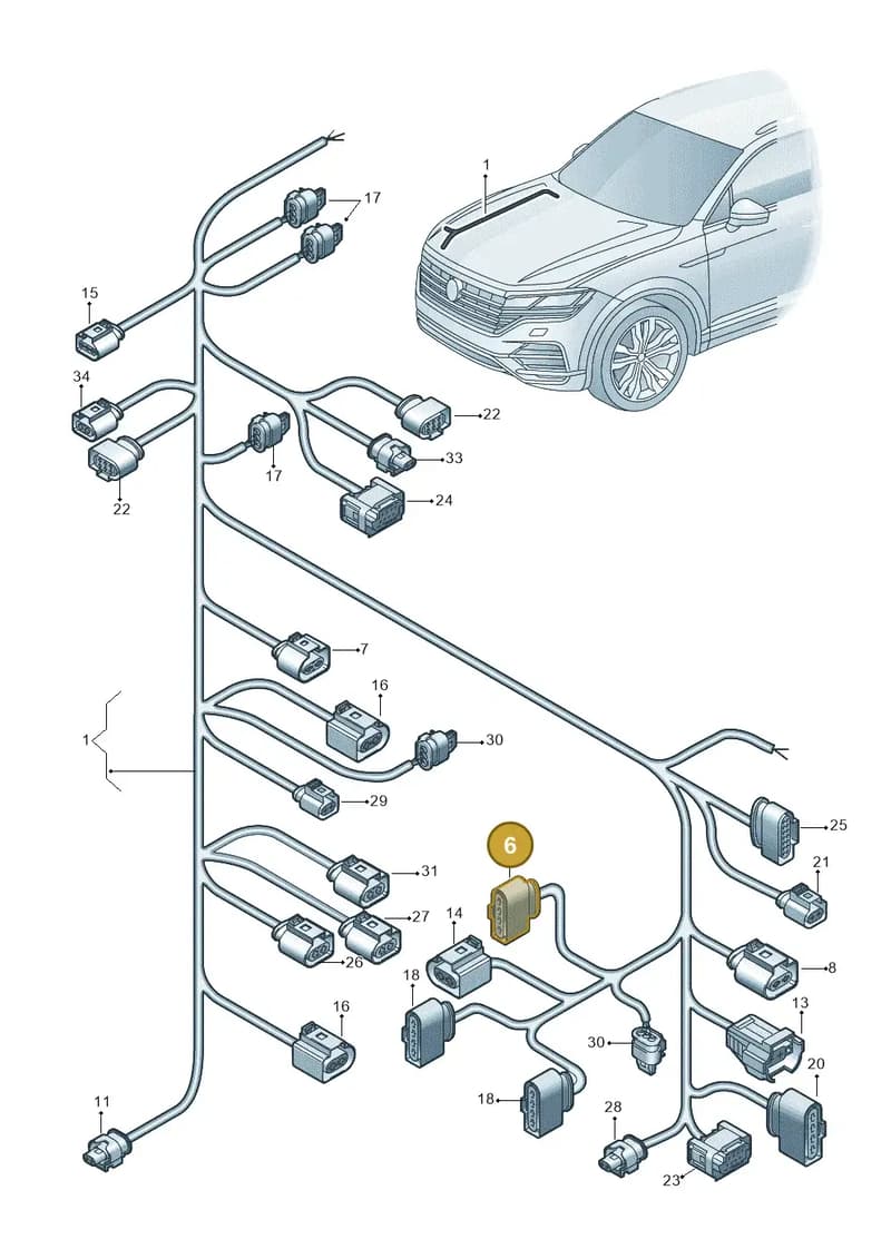 4N0973323B — Volkswagen Touareg (2017-2025) diagram 439971060, position 6