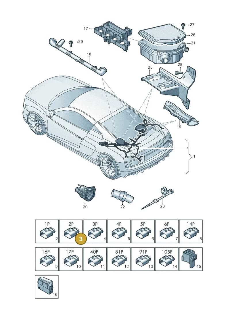 4N0973702A — Audi R8 Spyder (2015-2024) diagram 872971550, position 3