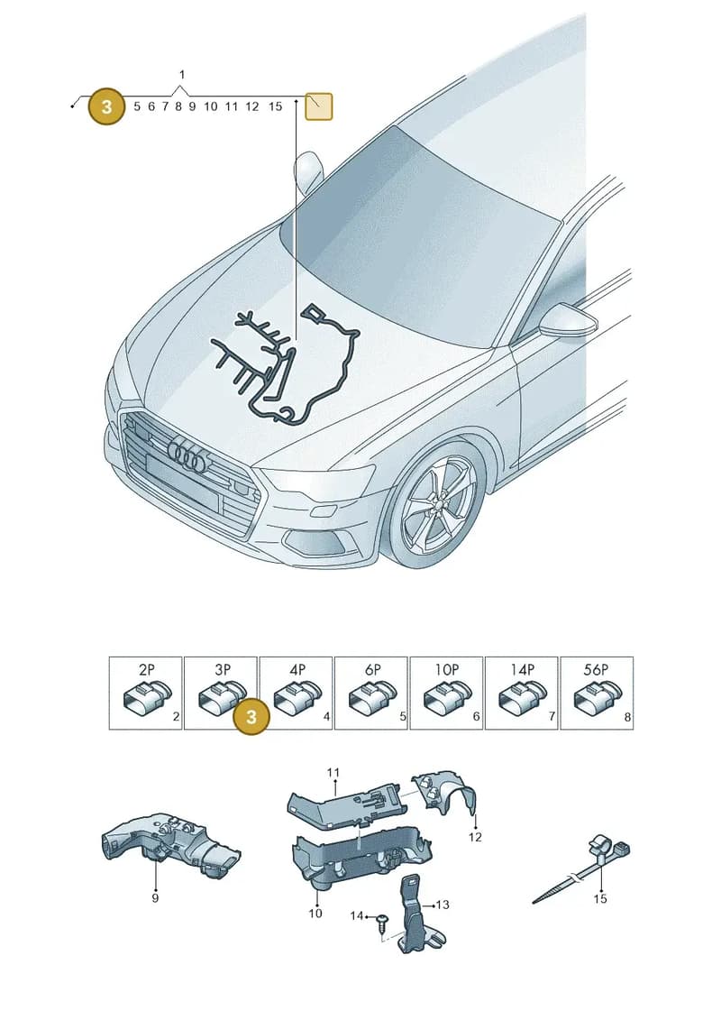 4N0973703A — Audi A6 L 2.0 (2018-) diagram 430971350, position 3