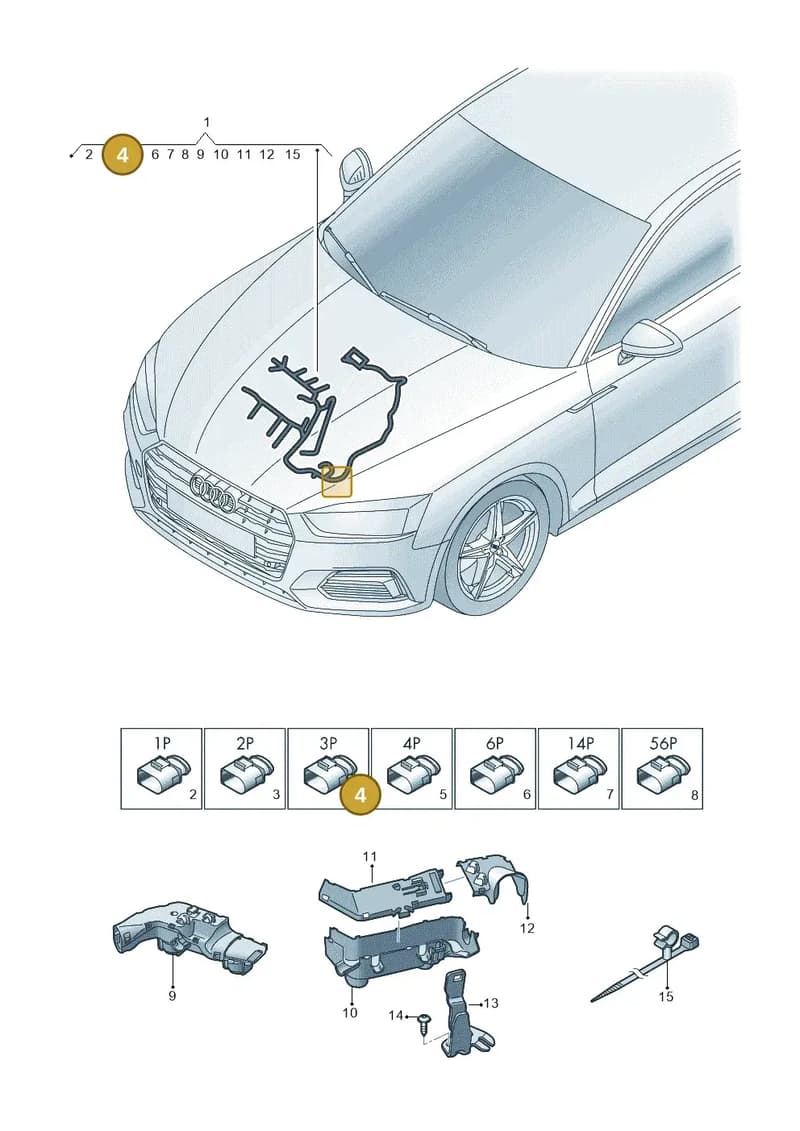 4N0973703A — Audi RS5 Sportback (2017-2025) diagram 897971510, position 4