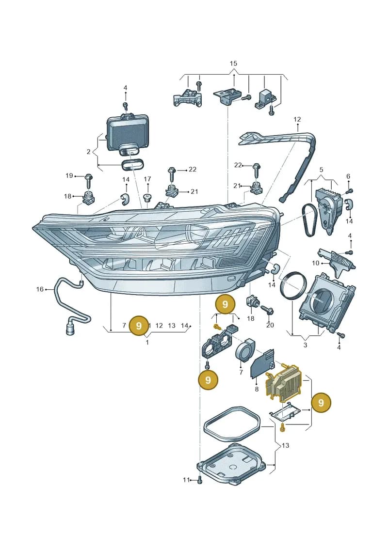 4N0998053 — Audi A8 (2017-2025) diagram 838941070, position 9
