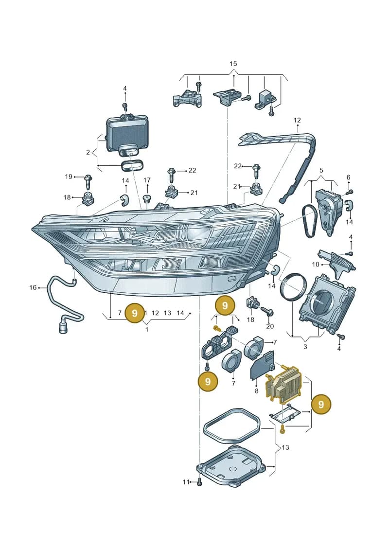 4N0998053 — Audi A8 (2017-2025) diagram 838941130, position 9