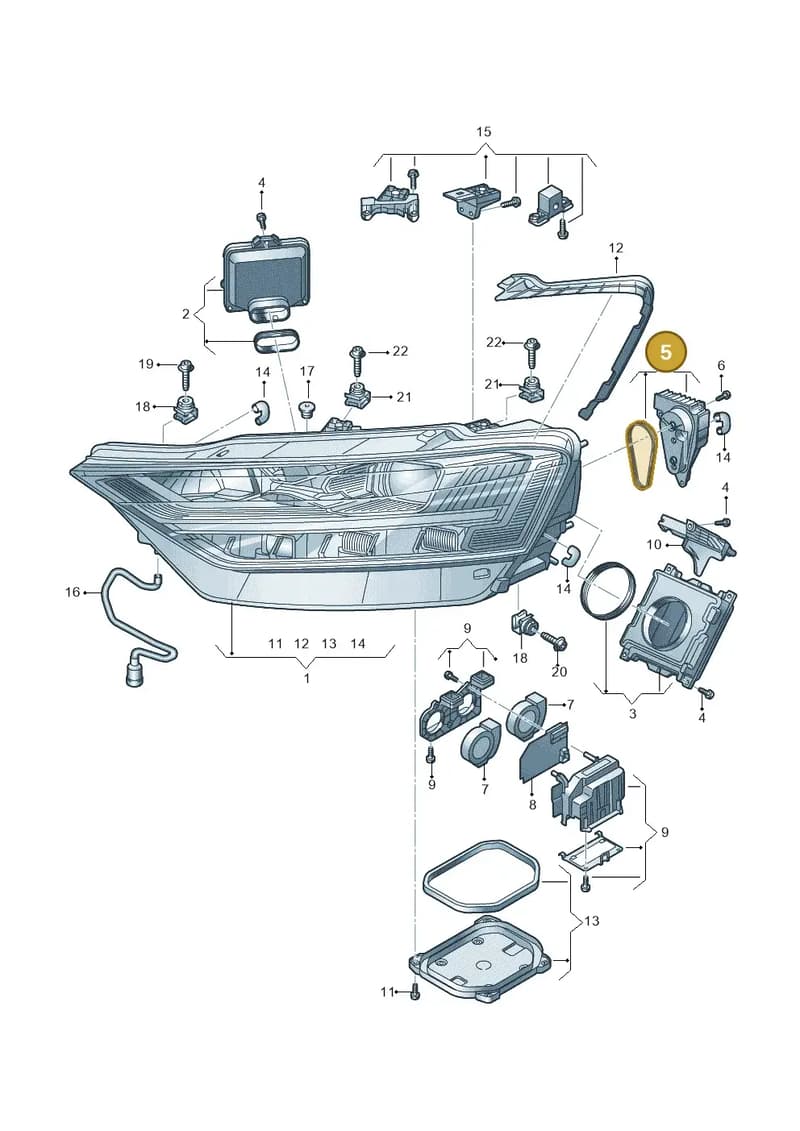 4N0998474C — Audi A8 (2017-2025) diagram 838941100, position 5