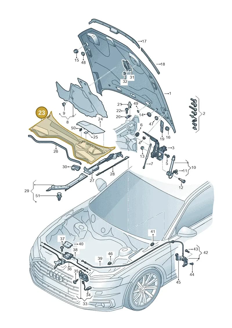 4N1819403B9B9 — Audi A8 (2017-2025) diagram 838823000, position 23