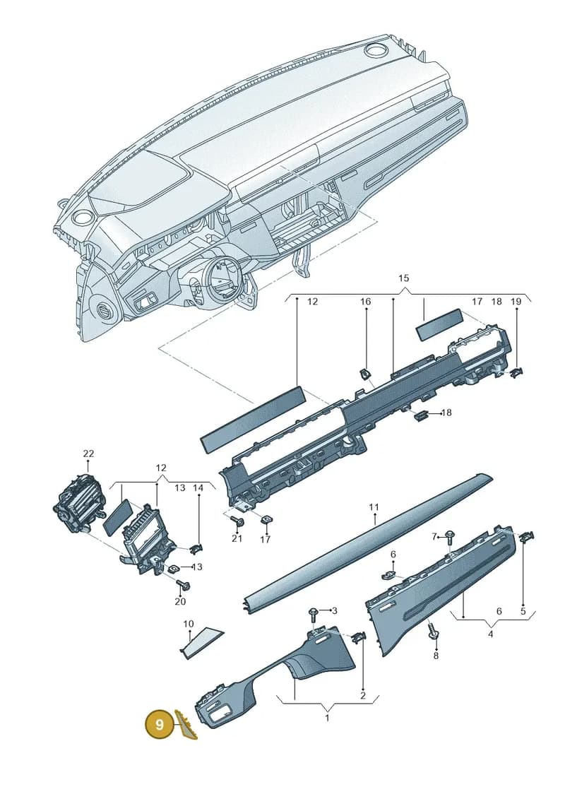 4N1853782A4PK — Audi A8 (2017-2025) diagram 838857170, position 9