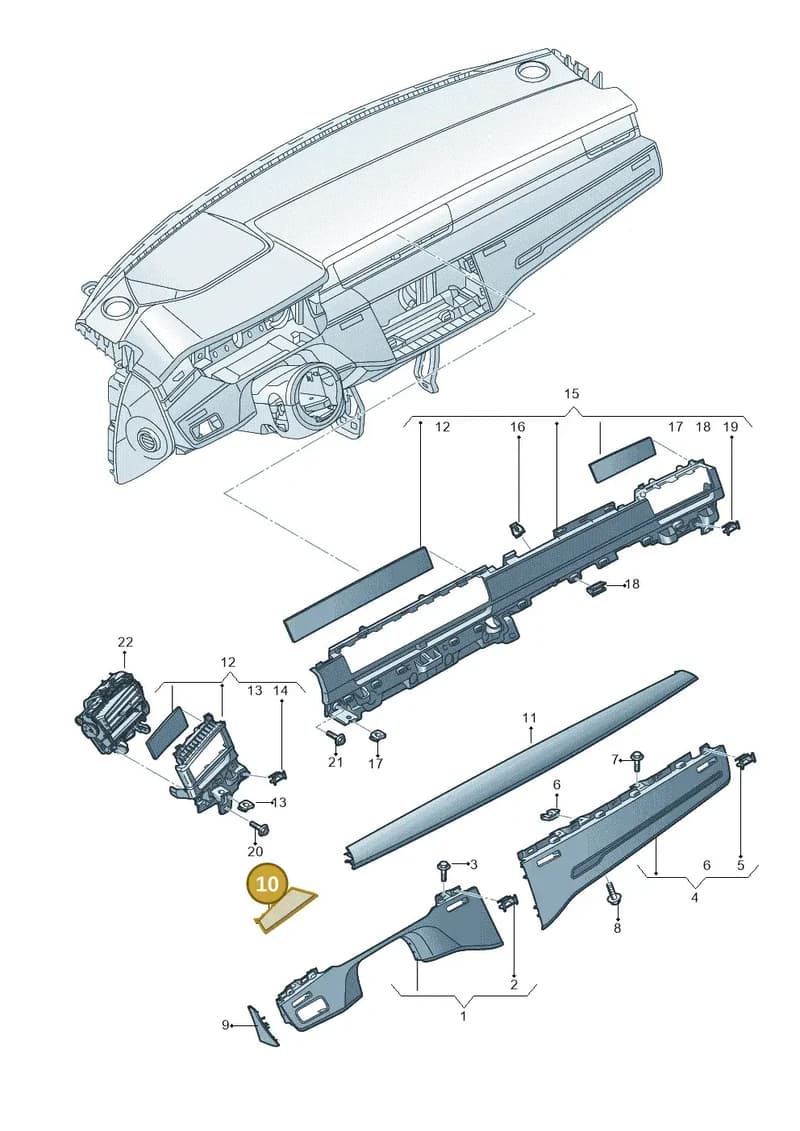 4N1854377A2UD — Audi A8 (2017-2025) diagram 838857170, position 10