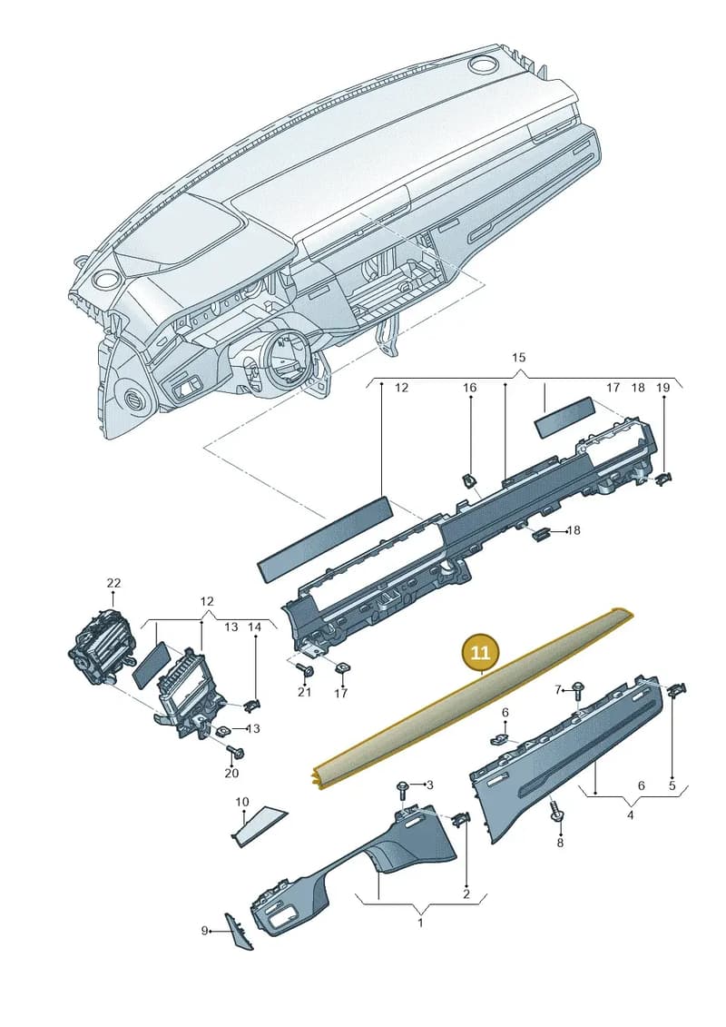 4N1854378A2UD — Audi A8 (2017-2025) diagram 838857170, position 11