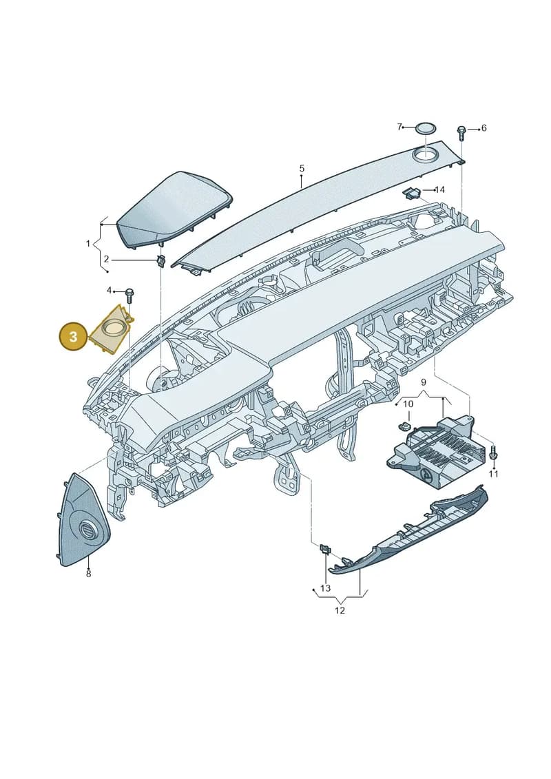 4N1857227A2GJ — Audi A8 (2017-2025) diagram 838857150, position 3