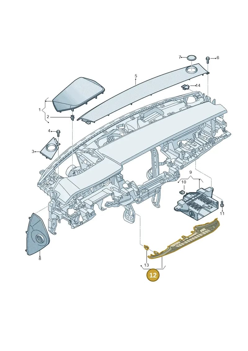 4N1857927A25D — Audi A8 (2017-2025) diagram 838857150, position 12