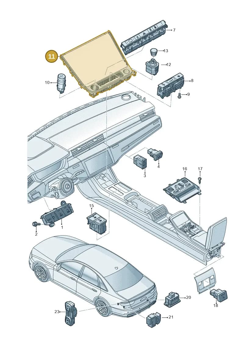 4N1863263 — Audi A8 (2017-2025) diagram 838941500, position 11