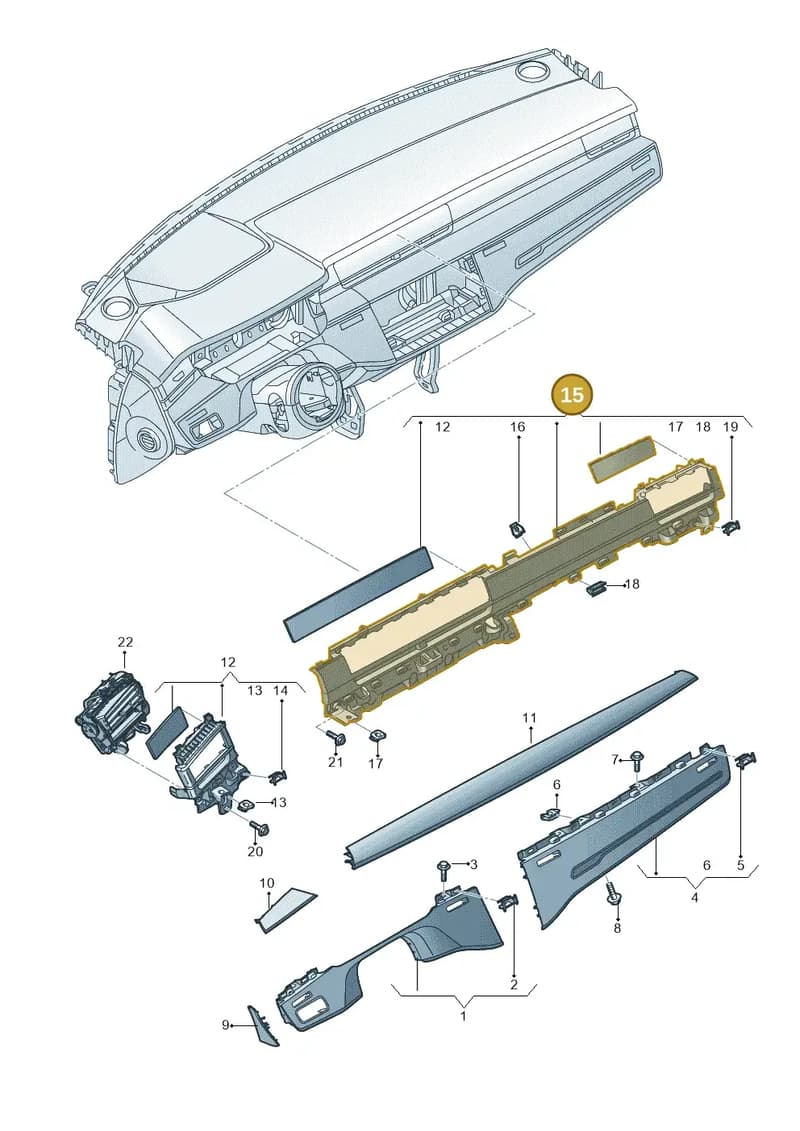 4N1898560D2YA — Audi A8 (2017-2025) diagram 838857170, position 15