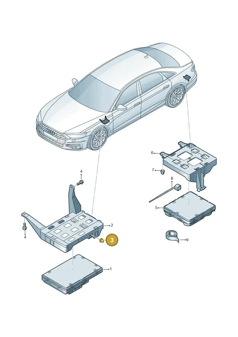 4N1907064CR — Audi A8 (2017-2025) diagram 838907020, position 3