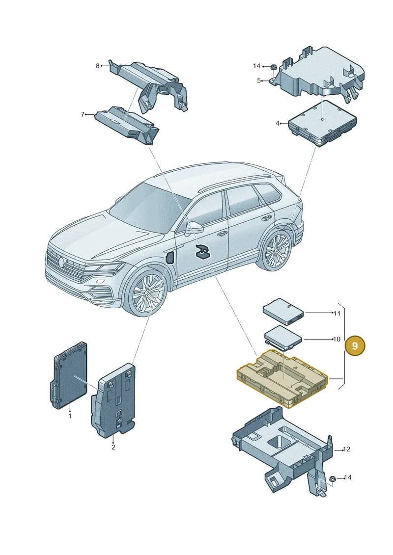4N1907468BB — Volkswagen Touareg (2017-2025) diagram 439937500, position 9