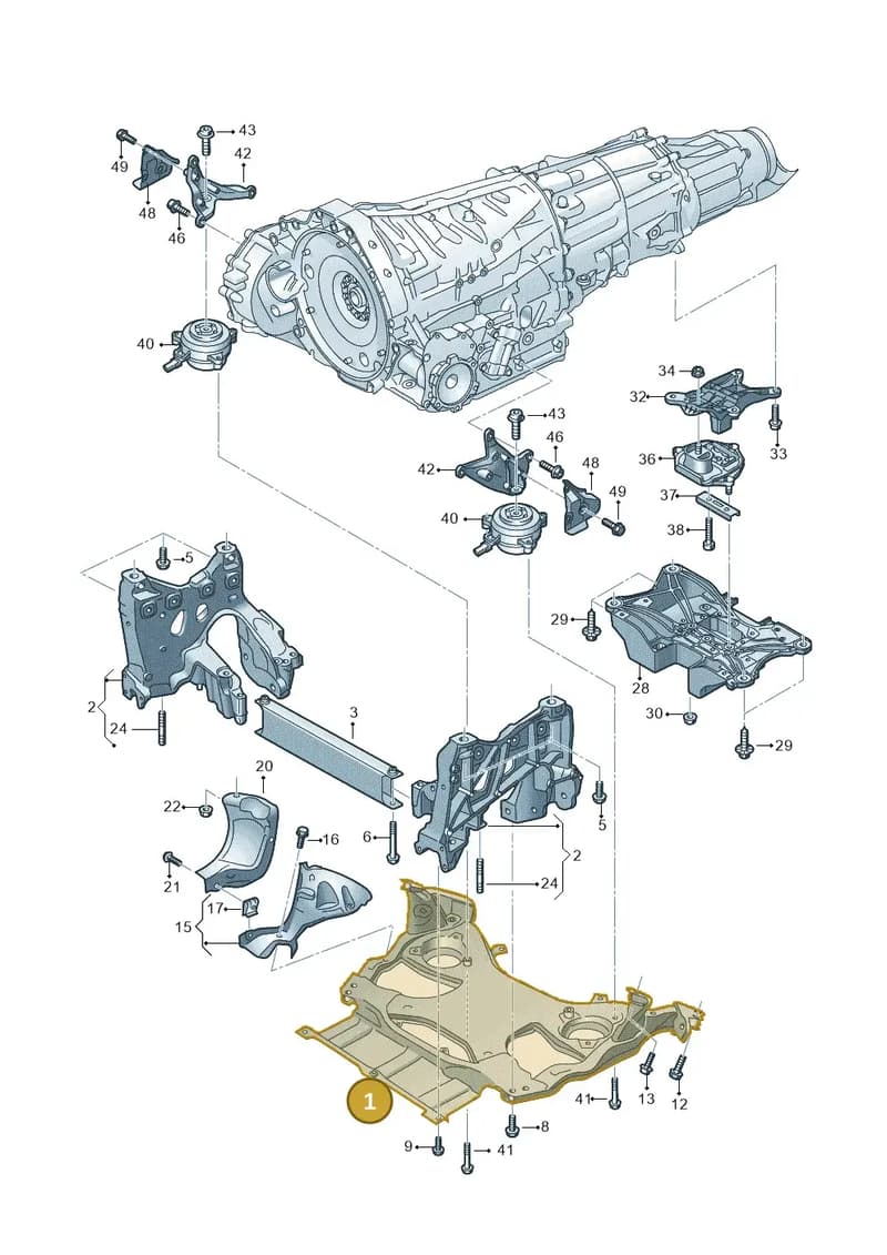 4N2399347F — Audi A8 (2017-2025) diagram 838399400, position 1
