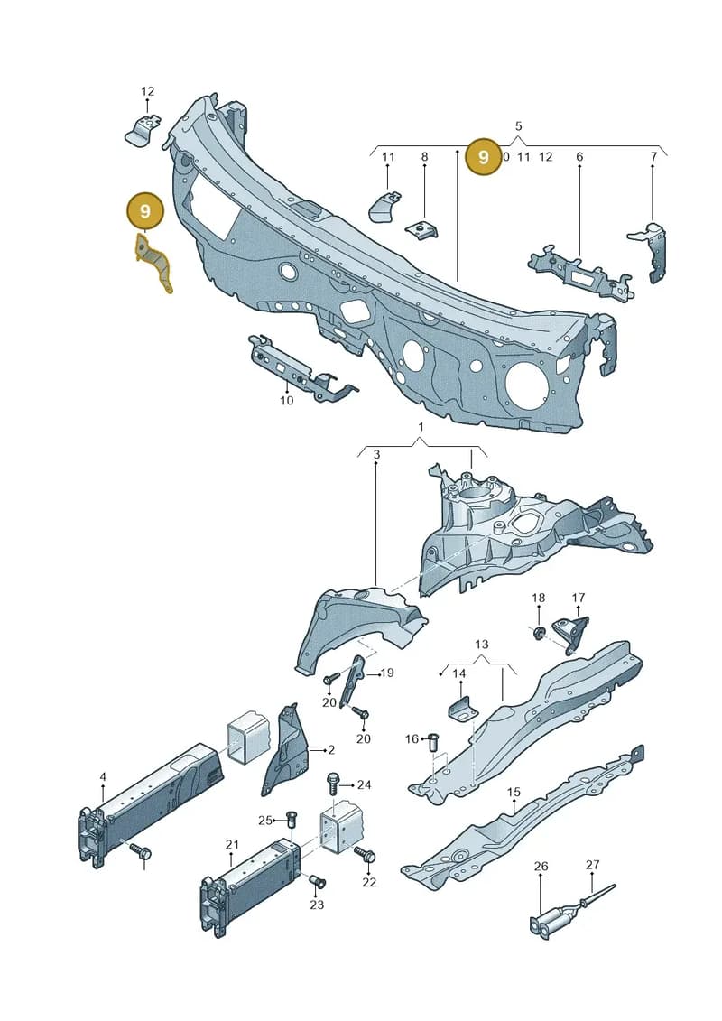 4N2805324 — Audi A8 (2017-2025) diagram 838805100, position 9