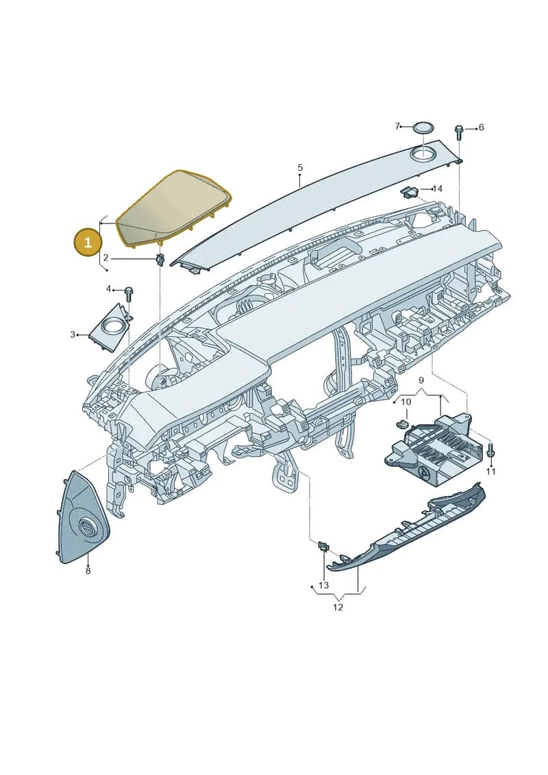 4N2857161D38M — Audi A8 (2017-2025) diagram 838857150, position 1