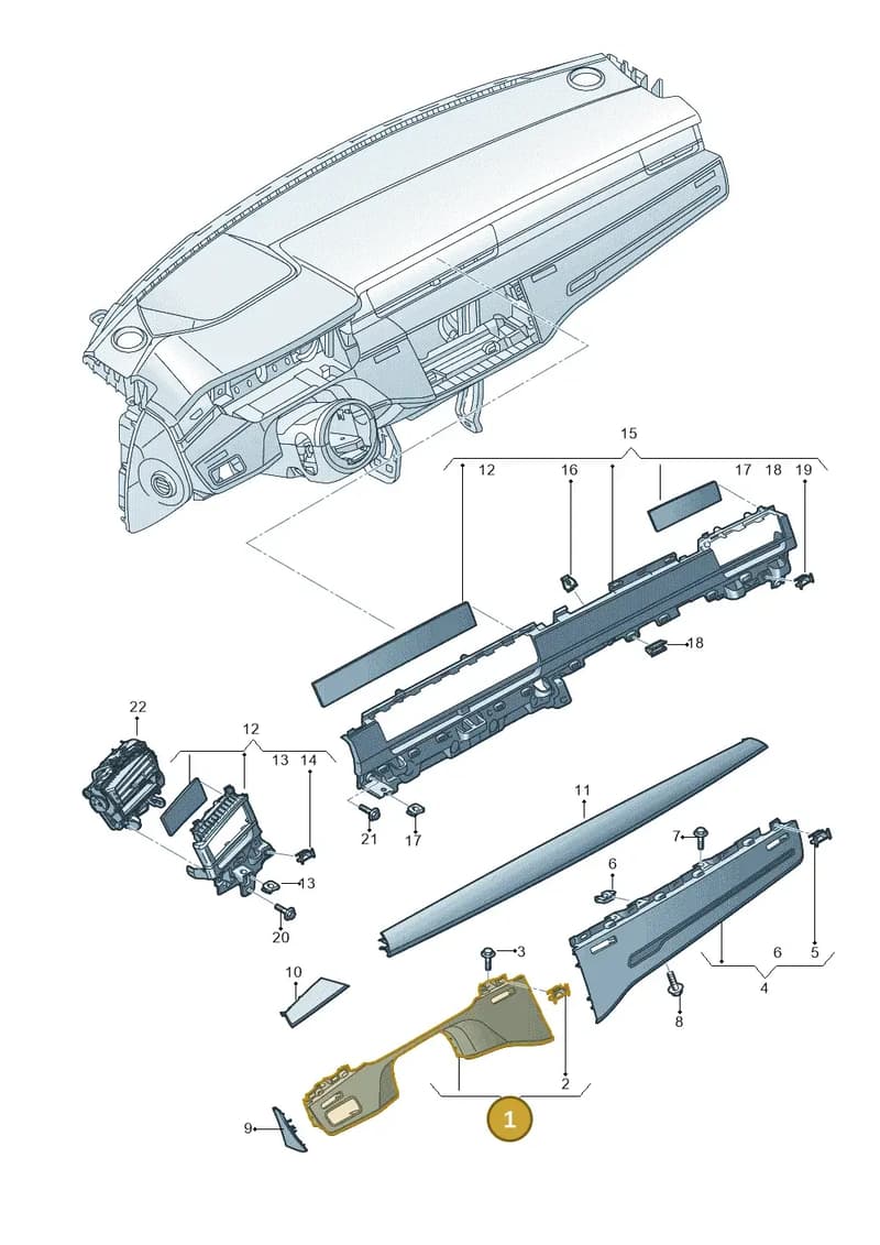 4N2857326A2WO — Audi A8 (2017-2025) diagram 838857170, position 1