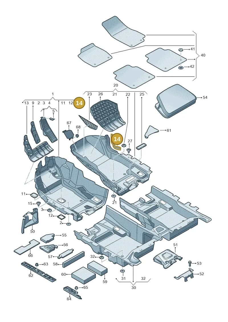 4N2864316 — Audi A8 (2017-2025) diagram 838863000, position 14