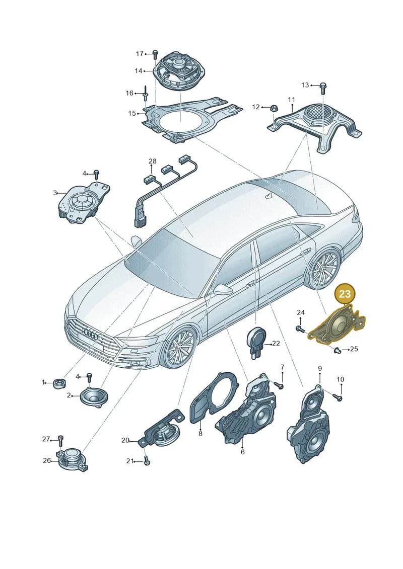 4N4035401 — Audi A8 (2017-2025) diagram 838035350, position 23