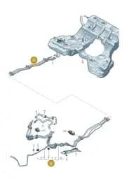 4N4201544AK Audi Fuel Line with Breather Pipe
