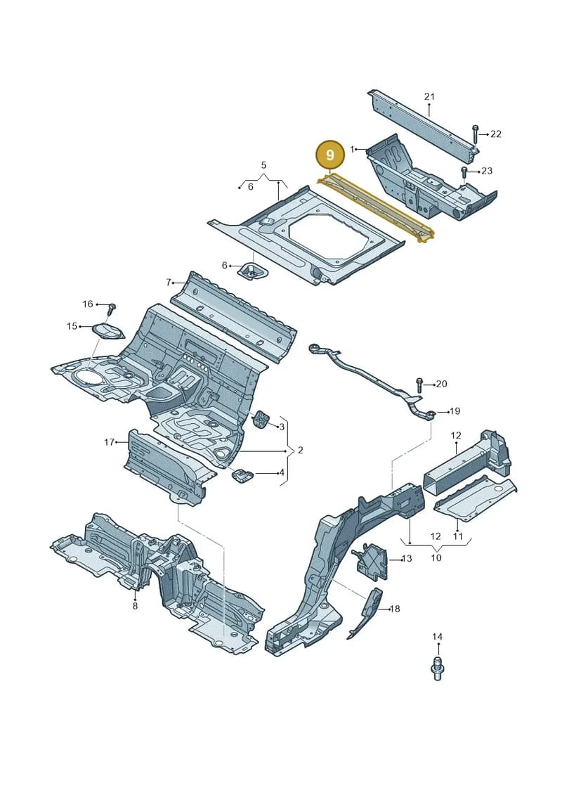 4N4804235J — Audi A8 (2017-2025) diagram 838803260, position 9