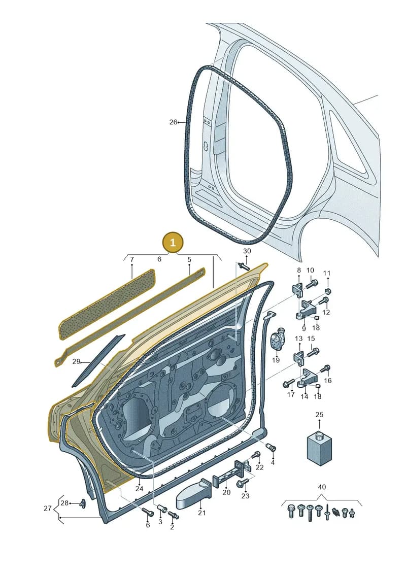 4N4833051A — Audi A8 (2017-2025) diagram 838833100, position 1