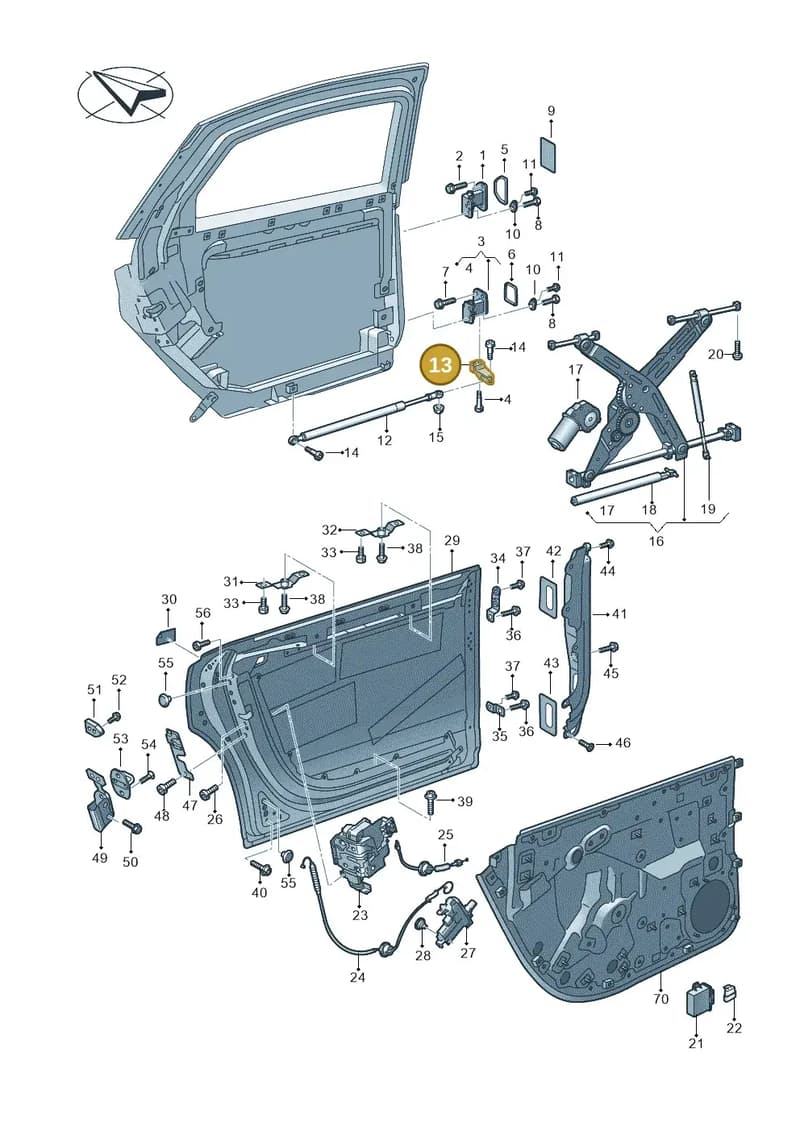 4N4839476B2ZZ — Audi A8 (2017-2025) diagram 838833000, position 13