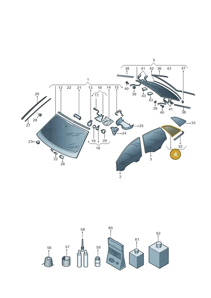 4N4845297AENVB — Audi A8 (2017-2025) diagram 838845010, position 4