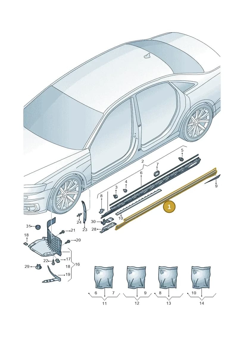 4N4853859BGRU — Audi A8 (2017-2025) diagram 838853000, position 1