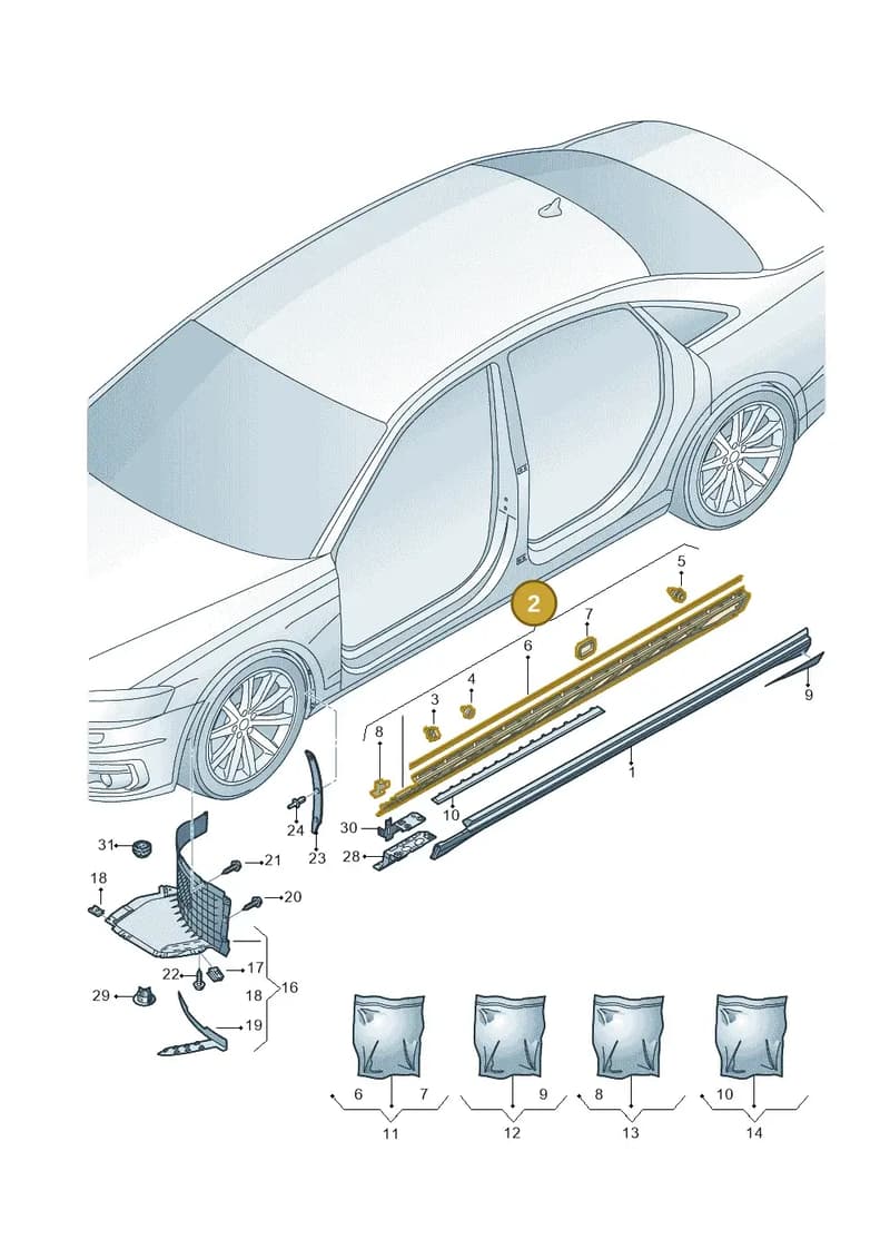 4N4853862B — Audi A8 (2017-2025) diagram 838853000, position 2