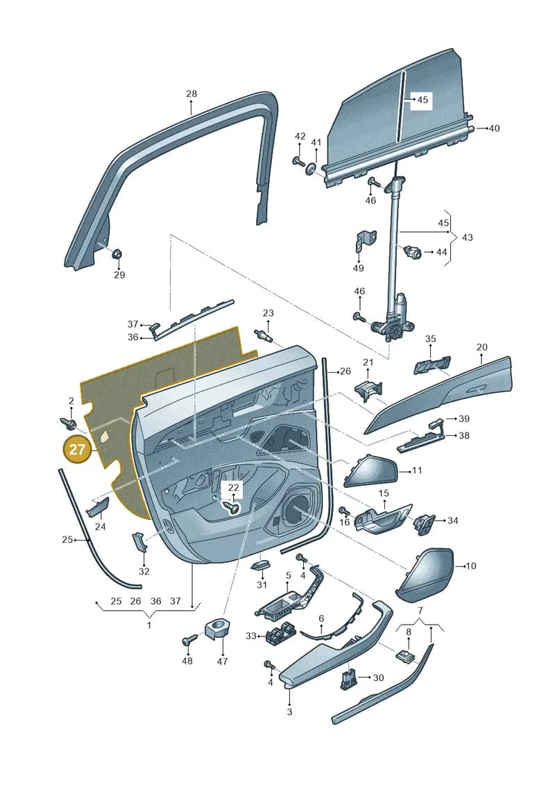 4N4864799 — Audi A8 (2017-2025) diagram 838867420, position 27