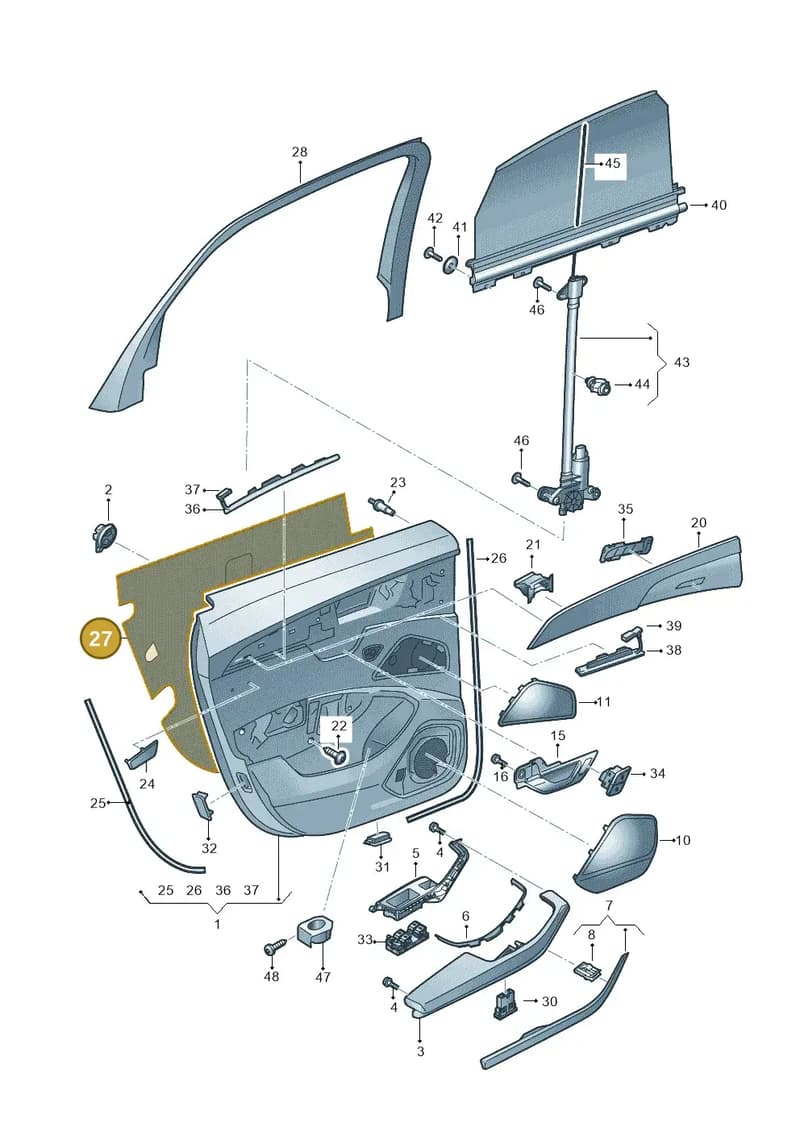4N4864799 — Audi A8 (2017-2025) diagram 838867410, position 27