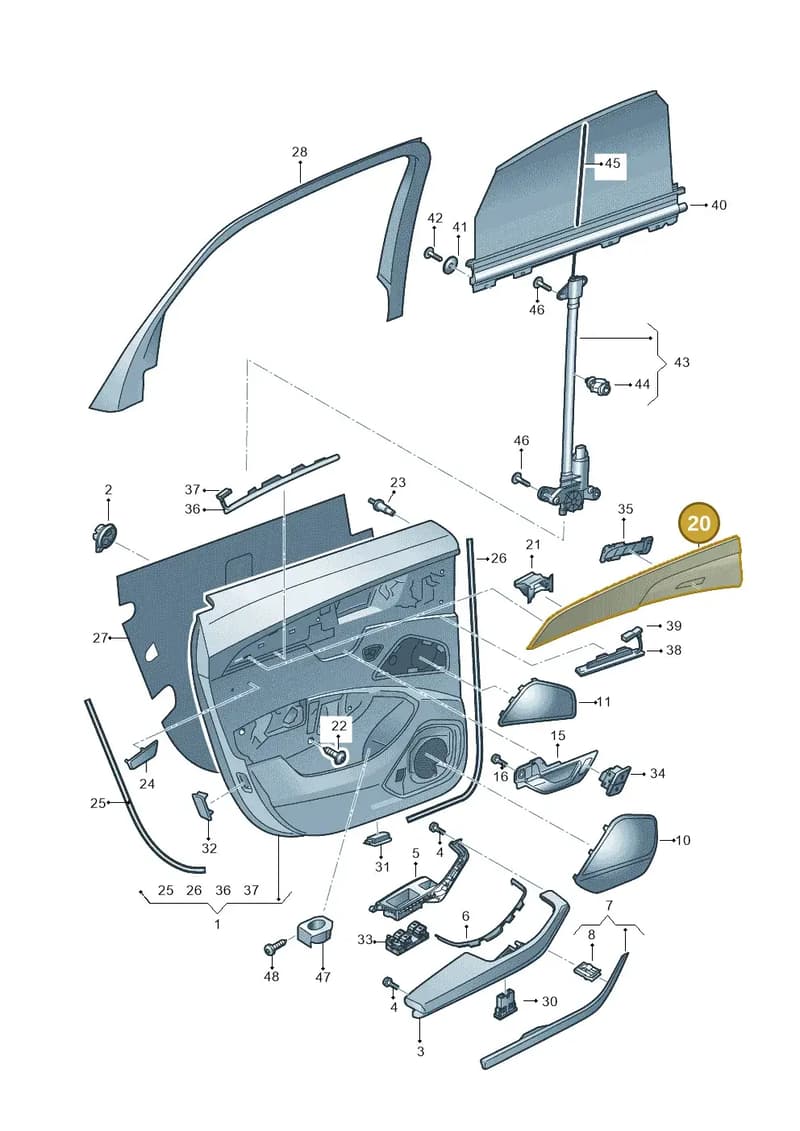 4N4867086CL2YA — Audi A8 (2017-2025) diagram 838867410, position 20