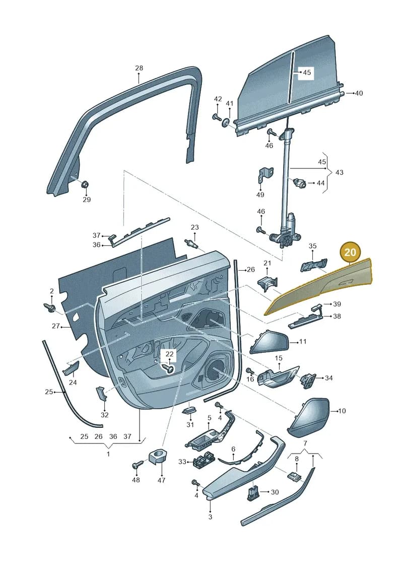 4N4867086DA2VE — Audi A8 (2017-2025) diagram 838867420, position 20