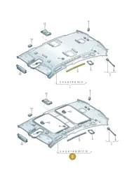 4N4867505EB2HI Audi Moulded Headliner, Dinamica (Fine Cream 2HI)